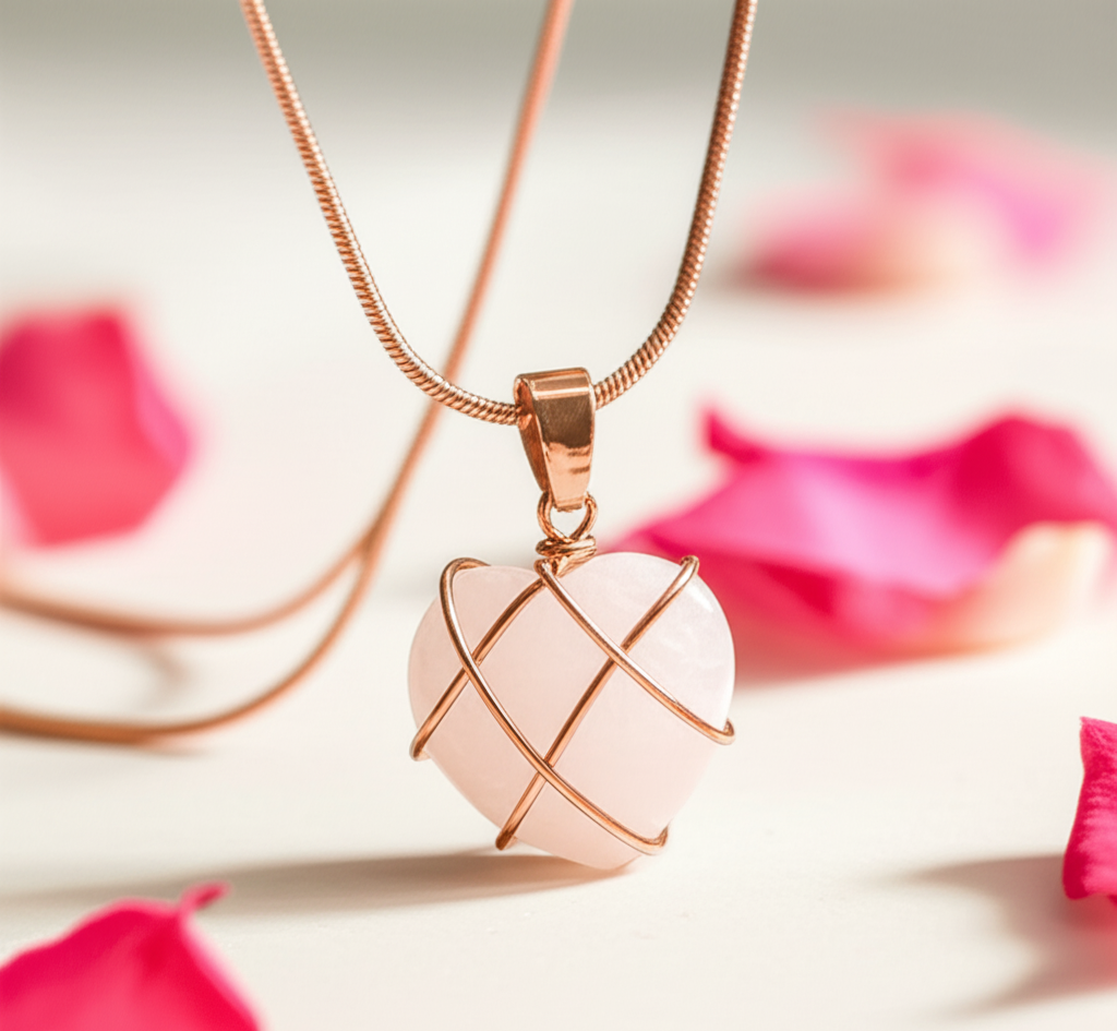 Love Heart Crystal Stone Pendant