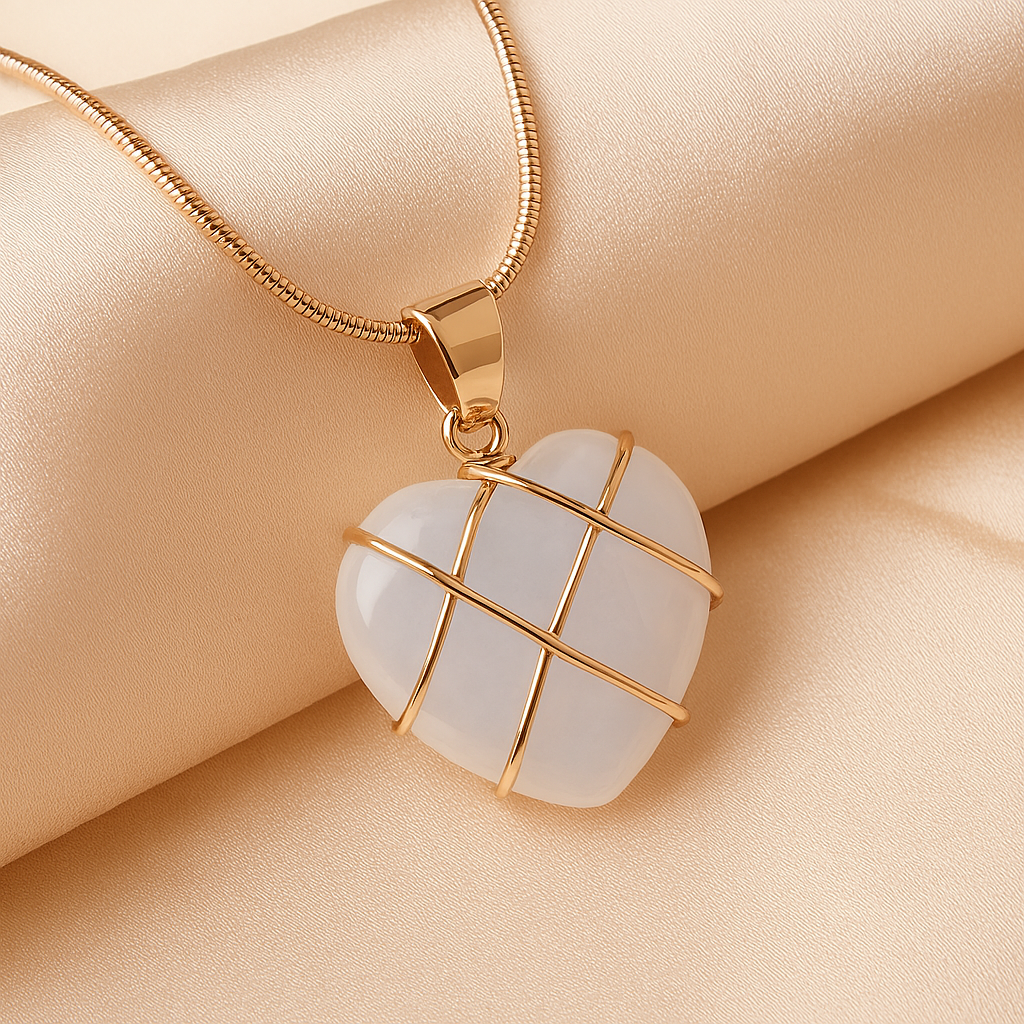 Love Heart Crystal Stone Pendant